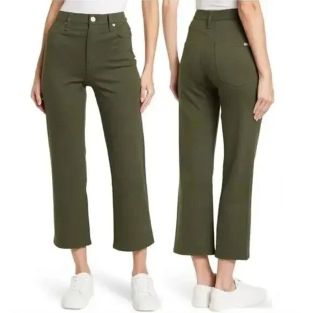 Hudson Noa Straight Leg Crop Pants Olive 27